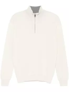 Corneliani свитер с воротником-стойкой, белый