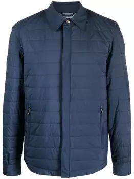 Corneliani утепленная куртка-рубашка, синий
