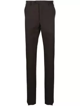 Corneliani зауженные брюки строгого кроя, коричневый