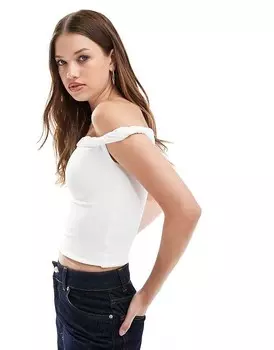 Cotton:On Хлопковый топ с короткими рукавами On Twist из фарфора