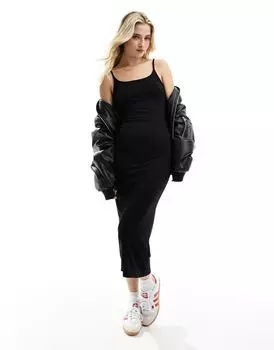 Cotton On - Staple - Длинное платье-комбинация из черного трикотажа Cotton:On