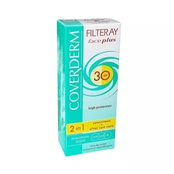 Coverderm Filteray Face Plus Тонированный солнцезащитный крем для лица Spf30 для нормальной кожи 50 мл, Farmecco
