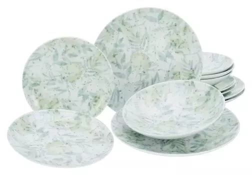 CreaTable, 25871, Home Tropical, набор тарелок, 12 предметов, фарфор, мультиколор