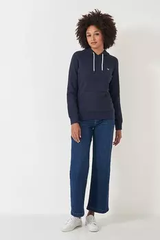 Crew Clothes однотонная хлопковая толстовка с капюшоном обычного размера Crew Clothing Company, синий
