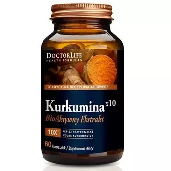Curcumin X10 Биоактивный Экстракт Пищевая Добавка 60 Капсул Doctor Life