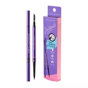 Cute Press Карандаш для бровей Jet Set Slim 0,06г. 02 Темно-коричневый, Deep Brown