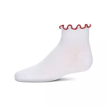 Цветные носки с рюшами для девочек MeMoi, цвет White Red