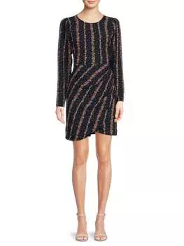 Цветочное мини-платье BCBGeneration Black multicolor