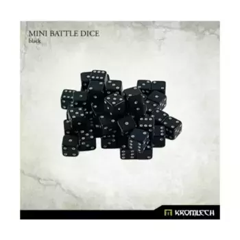 d6 Черный с белым — Мини-боевые кубики (100), Battle Dice (Kromlech)