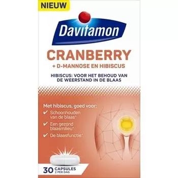 Davitamon Клюква - Капсулы клюквы с D-маннозой и гибискусом - Добавка - 30 капсул