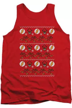 DC Comics Flash The Flash Ugly Christmas свитер для взрослых Майка Gildan, красный