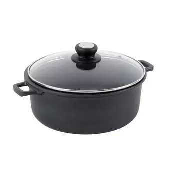 De Buyer 8311.20 Кастрюля Coquelle 20 см с крышкой, чугун/алюминий, диаметр 20 см, подходит для индукционных плит, антипригарное покрытие