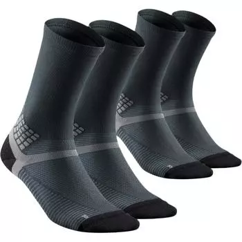 DECATHLON Гольфы унисекс, 2 пары, цвет: серый