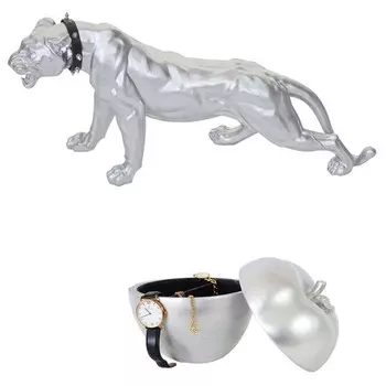 Декоративная фигурка HWC Leopard Apfel (2 шт), серебряный
