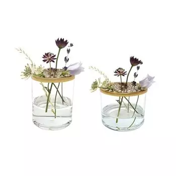 Декоративная ваза LaLe Living Buket 2 шт Ikebana mini, золотой