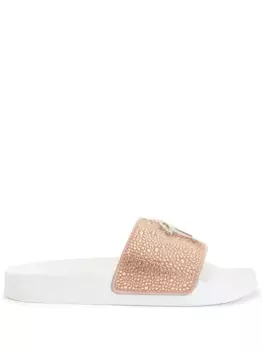 Декорированные шлепанцы Brett Giuseppe Zanotti, розовый