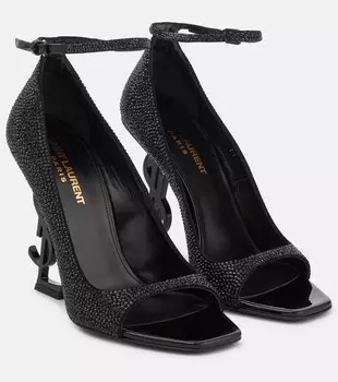 Декорированные туфли Opyum 110 Saint Laurent, черный