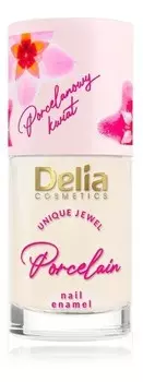 Delia Cosmetics Лак для ногтей «Фарфор» 2в1 с фарфоровым цветком 3 лосося 11мл