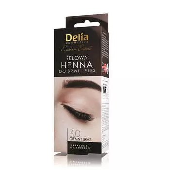 Delia Eyebrow Expert гелевая хна для бровей и ресниц 3.0 Dark Brown 15мл