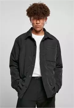 Демисезонная куртка Urban Classics PADDED NYLON SHIRT JACKET, цвет Black