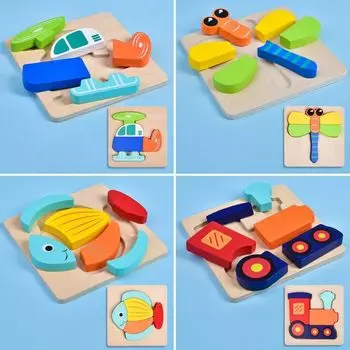 Деревянные пазлы для малышей Popfun