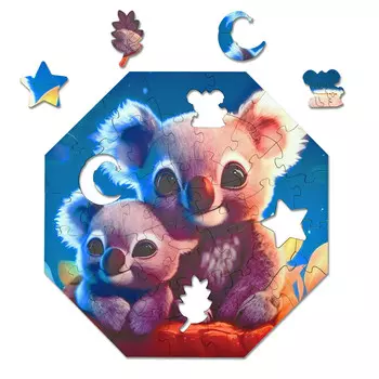 Деревянный пазл Milliwood - Привет, я маленький - Kylo Koala 29х29 - 46 деталей.