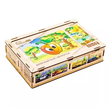Деревянный пазл с фруктами 4в1 PuzzleOK