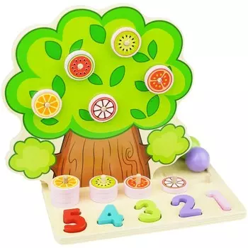 Деревянный пазл с слайдами и цифрами 3в1. KinderSafe