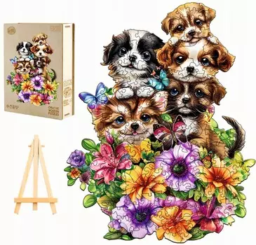 Деревянный Пазл Sweet Dogs 235 Штук Щенки Деревянная Коробка Pasjo24