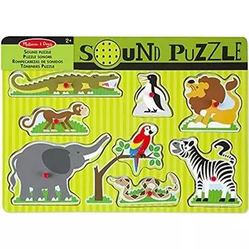 Деревянный звуковой пазл Melissa&Doug Зоопарк