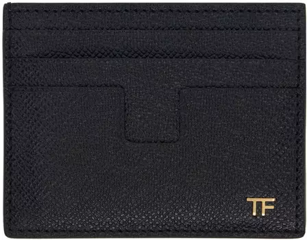 Держатель для карточек T Line из мелкозернистой кожи TOM FORD