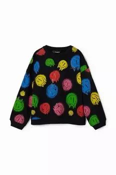 Desigual Детская хлопковая толстовка, черный