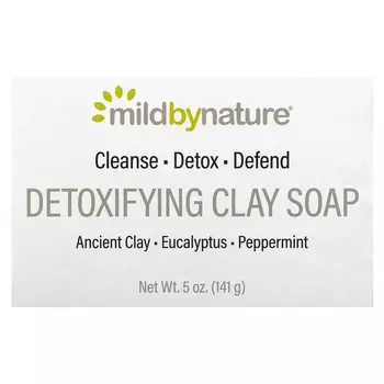 Детоксицирующее глиняное мыло «Эвкалипт и перечная мята» с древней глиной, 5 унций (141 г) Mild By Nature
