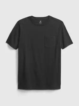 Детская базовая хлопковая футболка Gap, черный