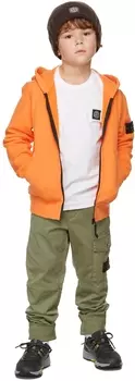 Детская белая футболка с логотипом Stone Island Junior
