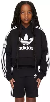 Детская черная толстовка с капюшоном Adicolor для больших детей adidas Kids