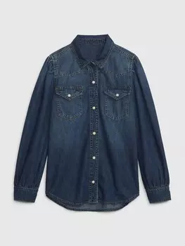 Детская джинсовая рубашка Gap, синий