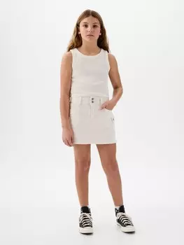Детская джинсовая юбка карго Gap, белый