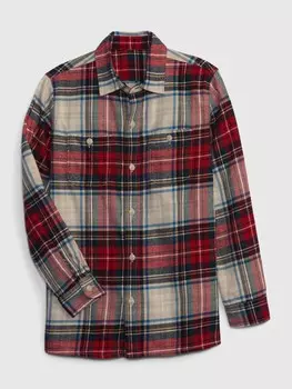 Детская фланелевая рубашка Gap, красный