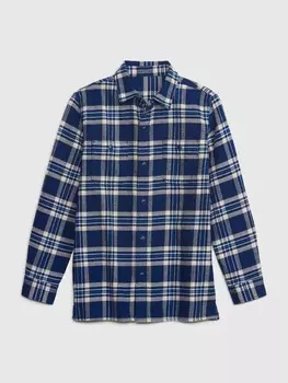 Детская фланелевая рубашка Gap, синий