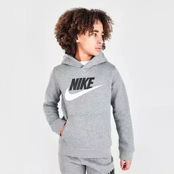 Детская флисовая худи Nike Sportswear HBR Glow Futura Club, серый