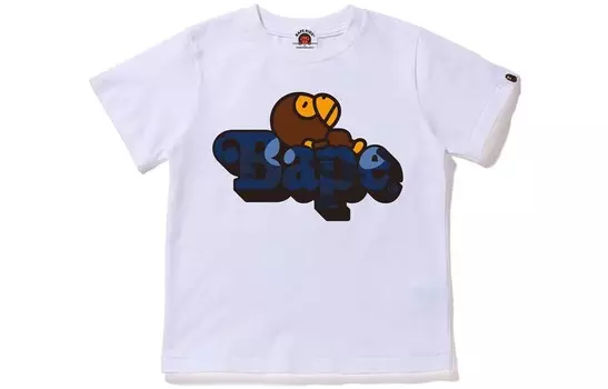 Детская футболка A Bathing Ape, белый/фиолетовый