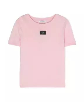 Детская футболка и поло с логотипом Dolce & Gabbana, розовый