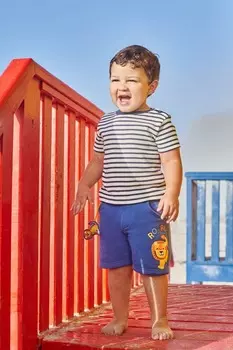 Детская футболка JoJo Maman Bb с бретонской полоской Jojo Maman Bb, синий