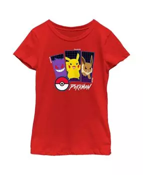 Детская футболка Pokemon Classic Trio Catch Em All Pokeball для девочек Nintendo