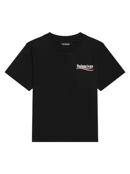 Детская футболка с изображением политической кампании Balenciaga, черный