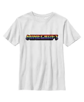 Детская футболка с логотипом Minecraft Rainbow для мальчиков Microsoft