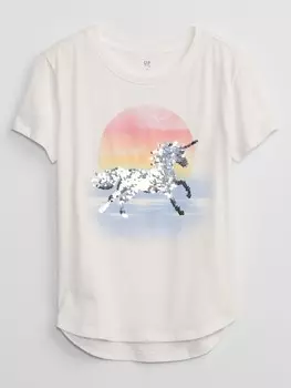 Детская футболка с принтом Gap, белый