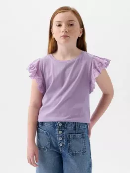 Детская футболка с рюшами Gap, фиолетовый