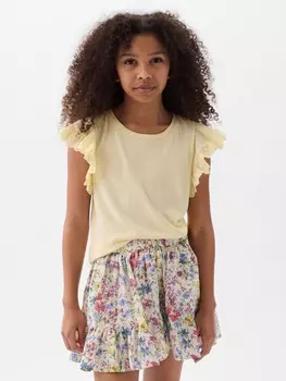 Детская футболка с рюшами Gap, желтый